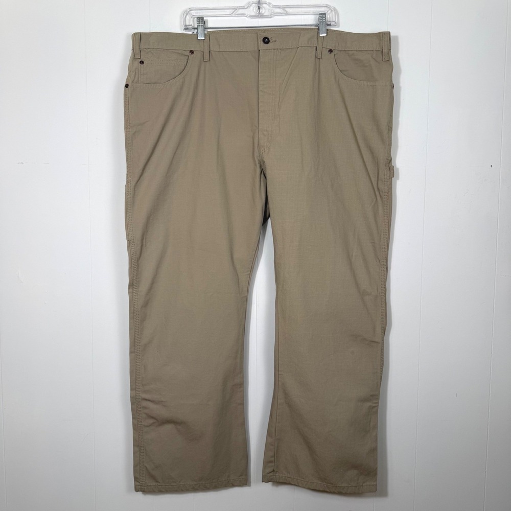 Dickies Mens Heavyweight Ripstop Carpenter Pants Khaki 44x30 WP352RKH Relaxed